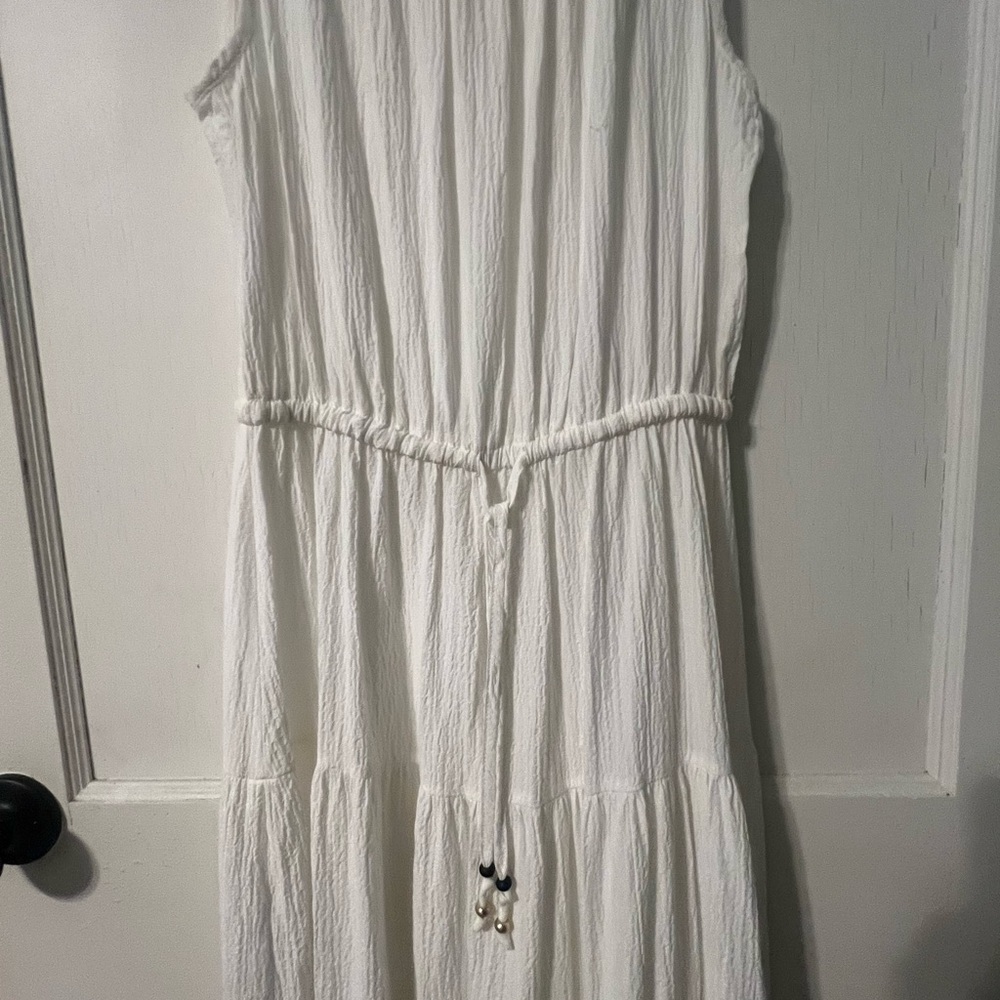 Cream Smocked Sleeveless Blouse